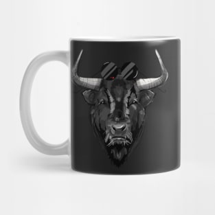 Thug Bull With Round Goggles animal art Mug